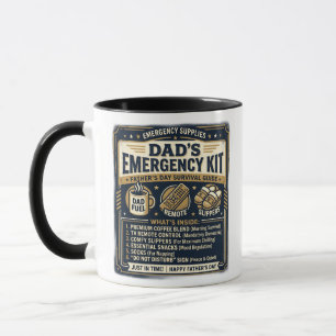 Fathers Day Survival Mug Funny Dad Coffee Cup