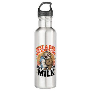father's day t shirt with sloth 710 ml water bottle
