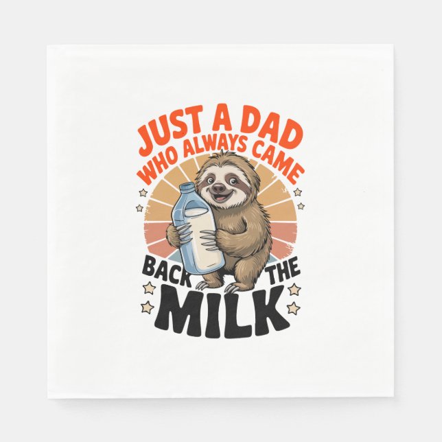 father's day t shirt with sloth napkin (Front)