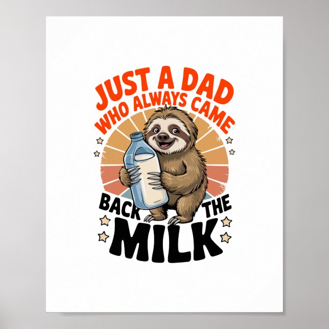 father's day t shirt with sloth poster (Front)