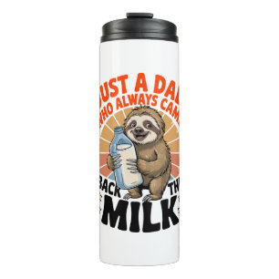 father's day t shirt with sloth thermal tumbler