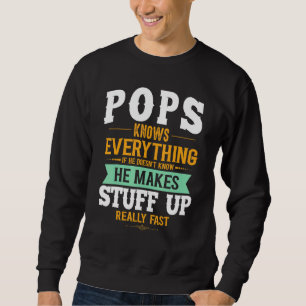 Fathers Day Tee With Pops Knows Everything Design