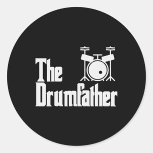 Fathers Day The Drum-father Drummer Musician Dad G Classic Round Sticker