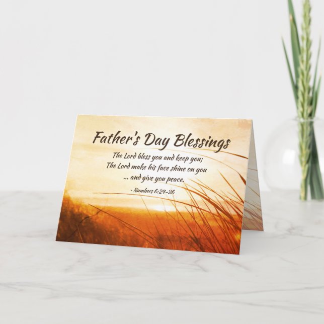 Father's Day 'The Lord Bless You' Bible Verse Card (Front)