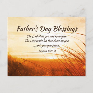 Father's Day 'The Lord Bless You' Bible Verse Postcard