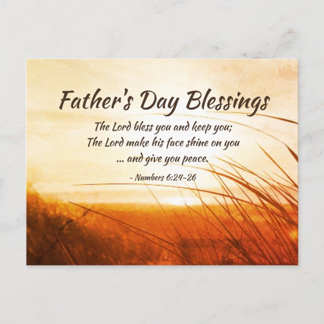 Father's Day 'The Lord Bless You' Bible Verse Postcard (Front)