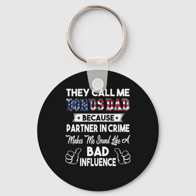 Father's Day | They Call Me Bonus Dad Key Ring (Front)