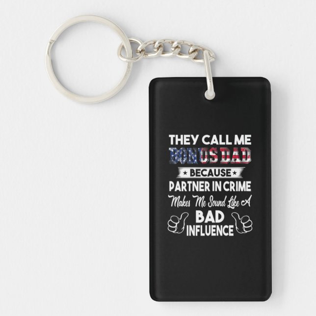 Father's Day | They Call Me Bonus Dad Key Ring (Front)