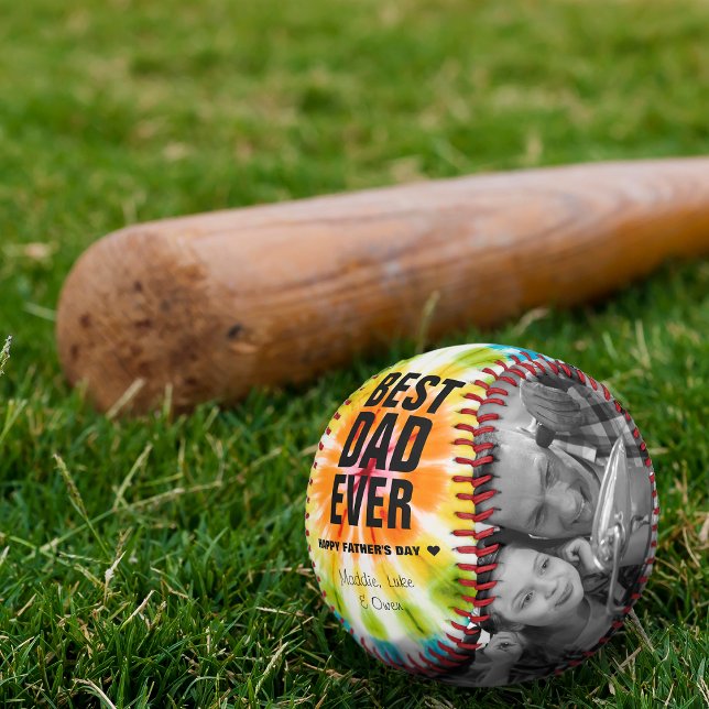 Father's Day Tie Dye Best Dad Ever Photos Custom Baseball (Father's Day Tie Dye Best Dad Ever Photos Custom Baseball)