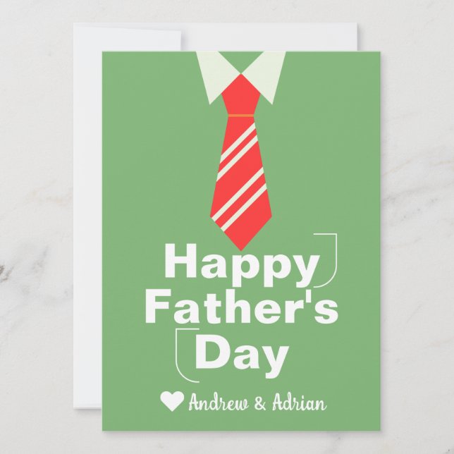 father's day, tie shirt work, simple modern holiday card (Front)