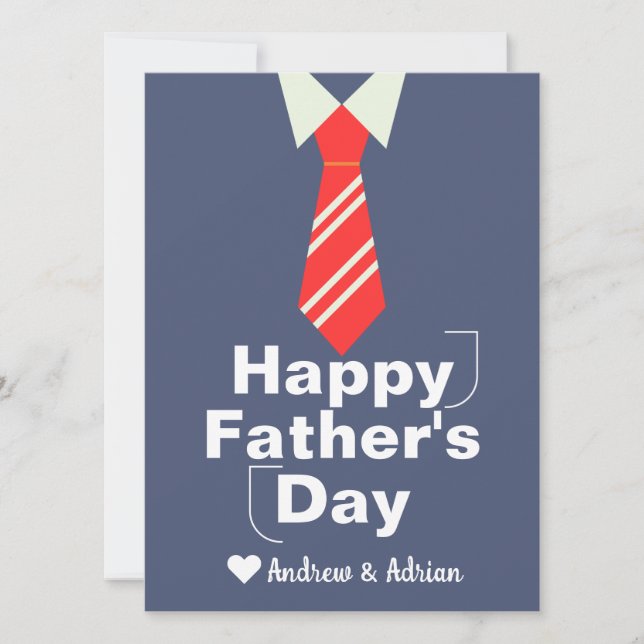father's day, tie shirt work, simple modern holiday card (Front)