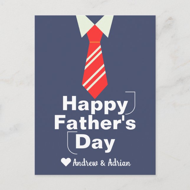 father's day, tie shirt work, simple modern holiday postcard (Front)