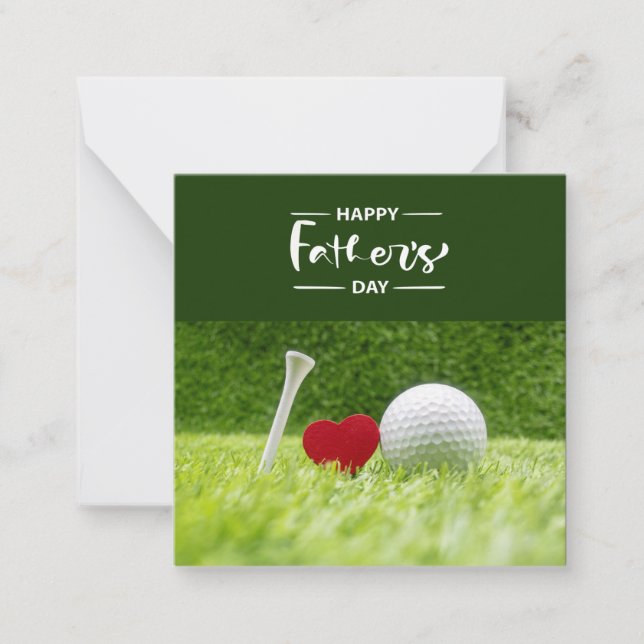 Father's Day to golf Dad in green with love  Note  Card (Front)