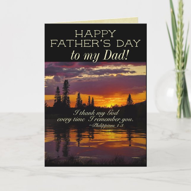 Father's Day to my Dad, Inspirational Bible Verse Card (Front)