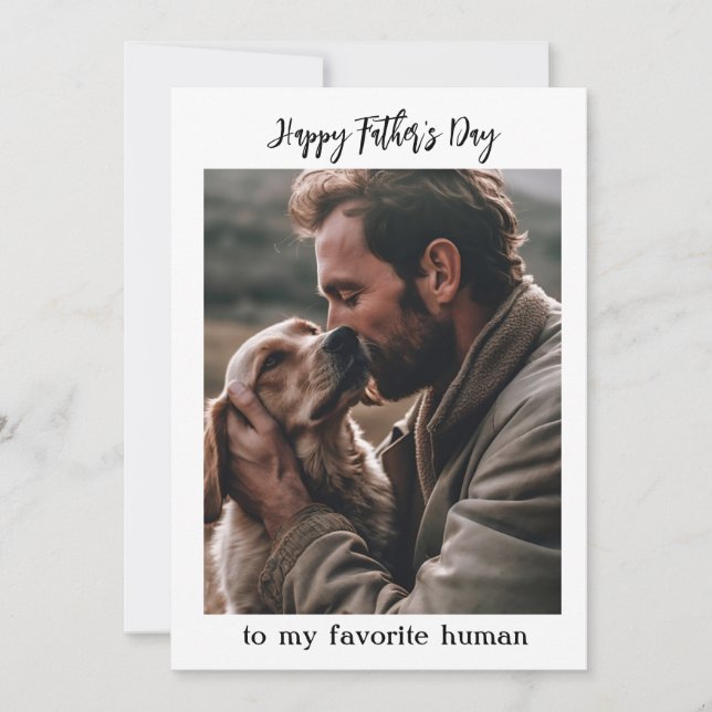 Father's Day to My Favourite Human from Dog Photo Card (Front)