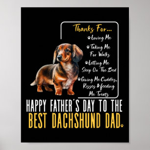 Fathers Day To The Best Dachshund Dad - Dachshund Poster