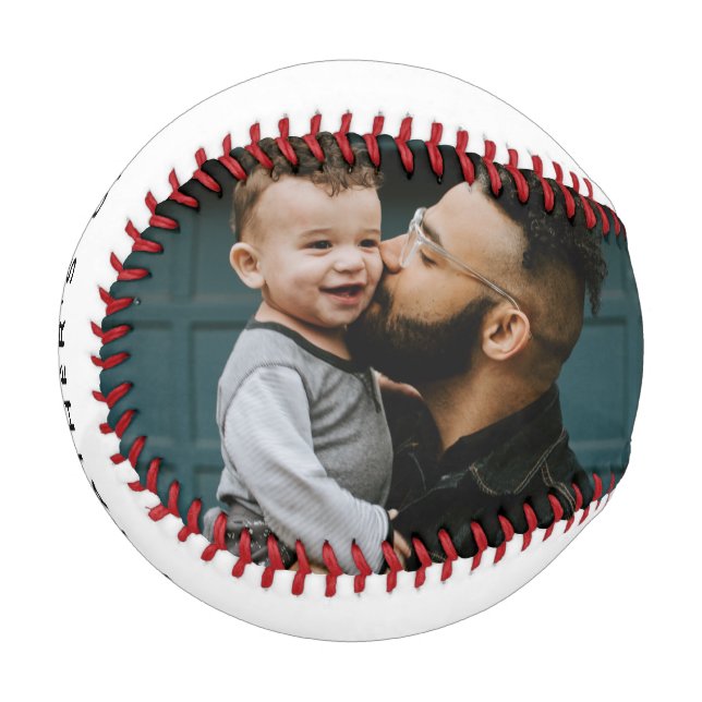 Father's Day Toddler Dad With Baby Custom Photo Baseball (Front Left)