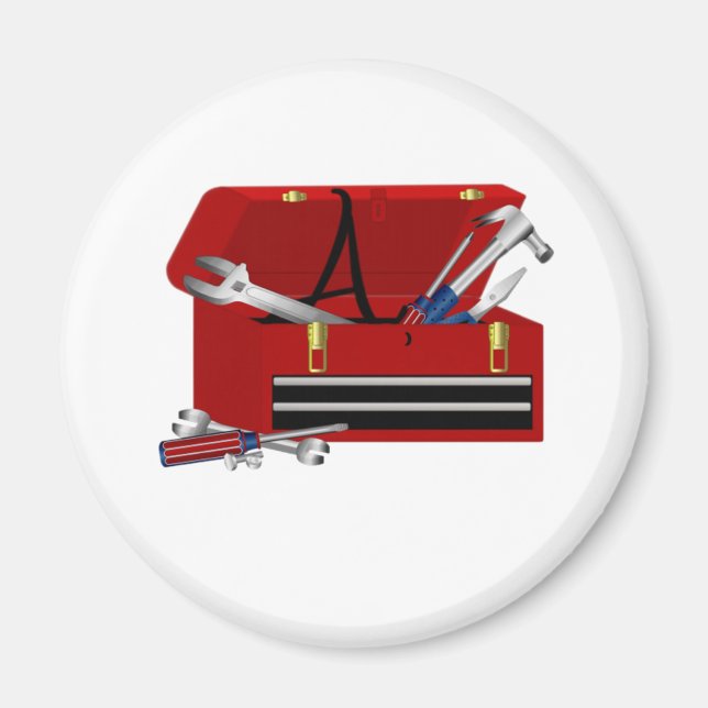 Father's Day Tool Box Initial A Magnet (Front)