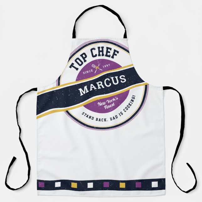 Father's Day Top Chef Grillmaster  Funny Apron (Front)