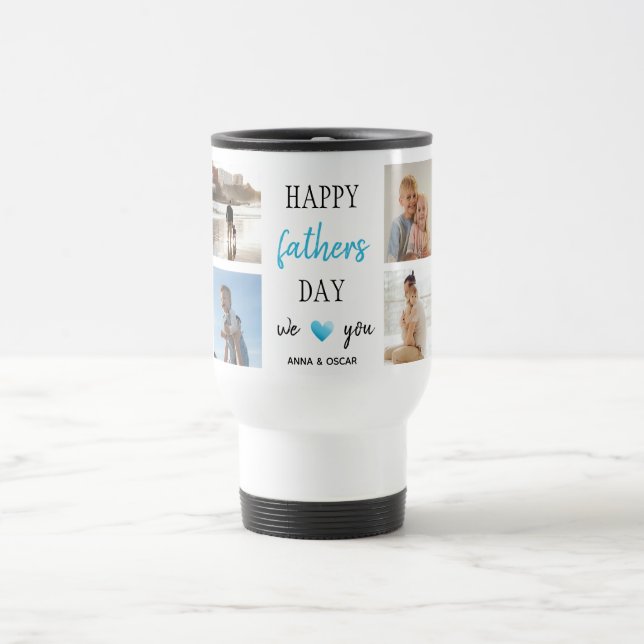 Father's Day Travel Mug | Personalised Collage (Center)