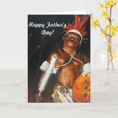Father's Day Tribal Zulu Warrior Greeting card (Yellow Flower)