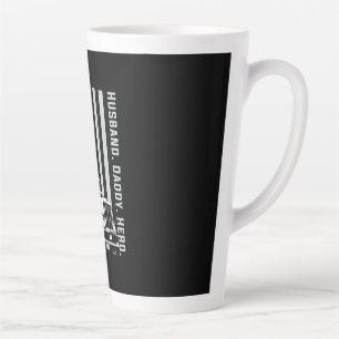 Father's Day Trucker Dad American Flag Latte Mug