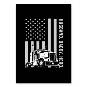 Father's Day Trucker Dad American Flag Table Number