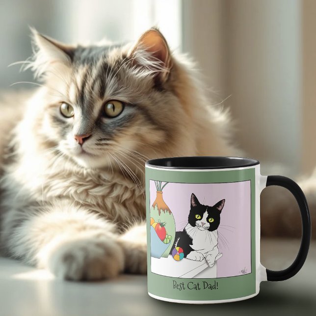 Father's Day Tuxedo Cat Mug (Creator Uploaded)