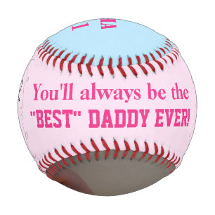 Father's Day Twins Pink Blue Photo Baseball