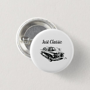 Father's Day Typography Design Just Classic Car 3 Cm Round Badge