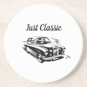 Father's Day Typography Design Just Classic Car Coaster
