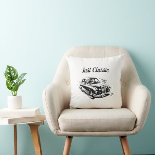 Father's Day Typography Design Just Classic Car Cushion