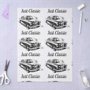 Father's Day Typography Design Just Classic Car Tissue Paper