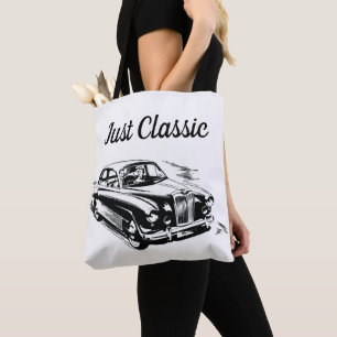 Father's Day Typography Design Just Classic Car Tote Bag