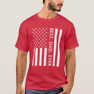 Fathers Day Typography USA Flag Modern T-Shirt