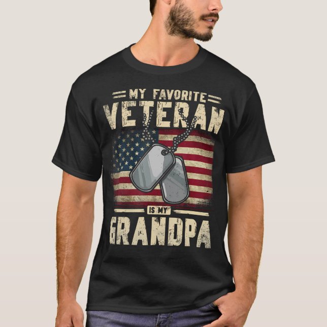 Father'S Day Veteran Day My Favourite Veteran Is M T-Shirt (Front)