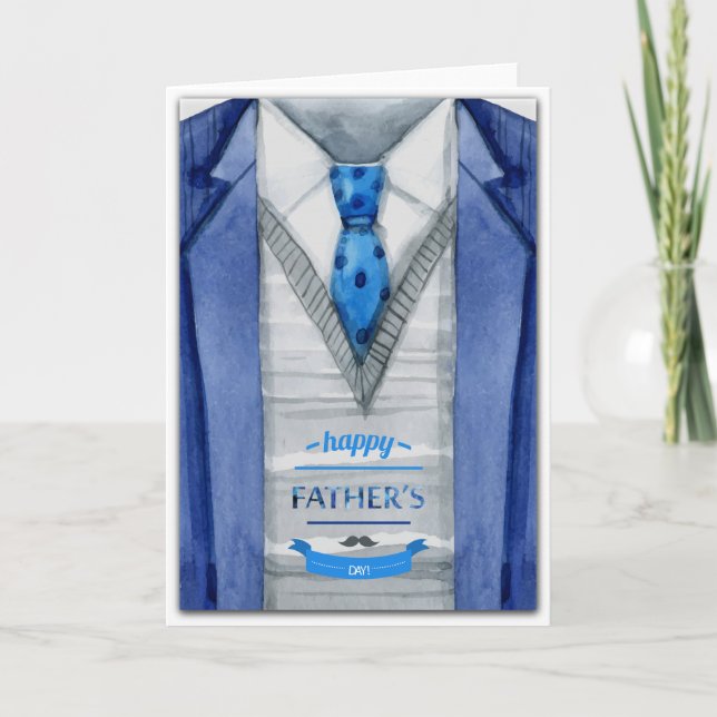 Father's Day - Watercolor Suit Card (Front)