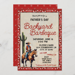 Father's Day Western Cowboy Barbeque Invitation