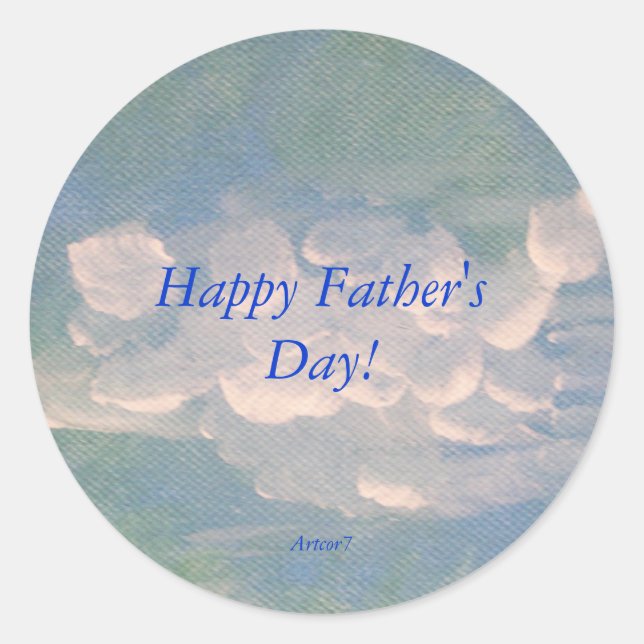 Father's Day White Clouds Painting Sticker (Front)