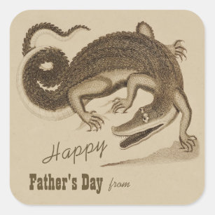 Father's day Wild dancing happy crocodile CC1121 Square Sticker