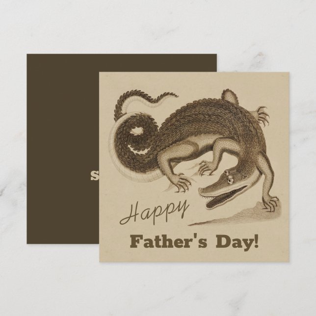 Father's day Wild happy dancing crocodile Card (Front/Back)