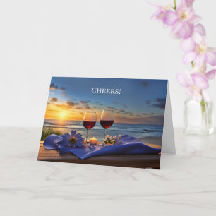 Fathers Day Wine at the Beach Cheers Card