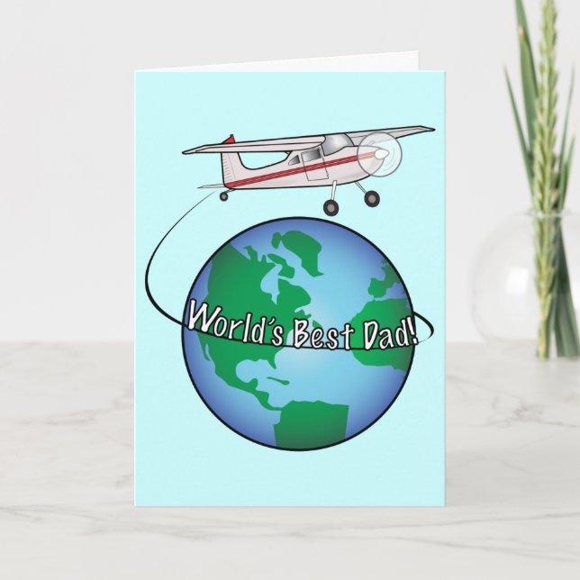 Father's Day with Aeroplane and World Card (Front)