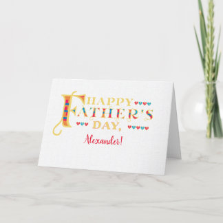 Father's Day with Custom Name Word Art Card