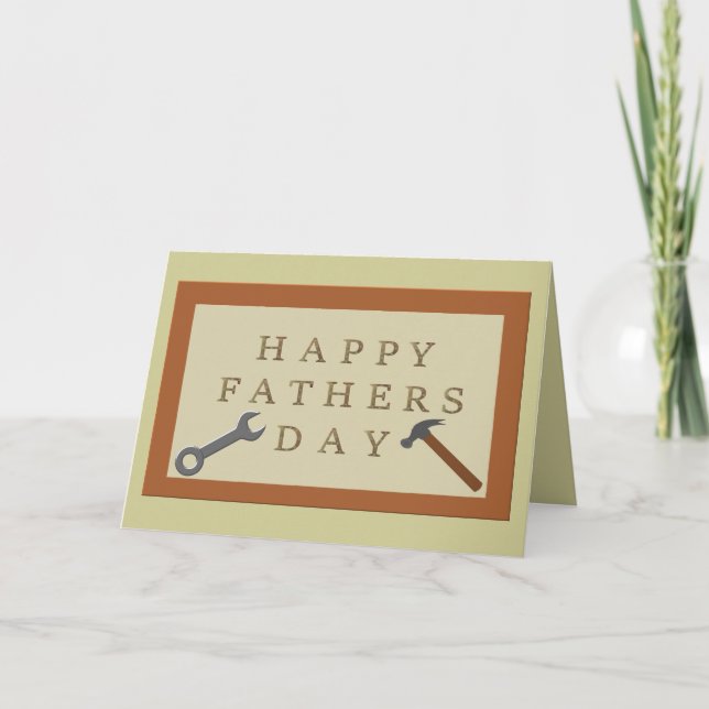 Fathers Day Wooden Sign Custom Card (Front)