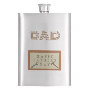 Fathers Day Wooden Sign Custom Hip Flask
