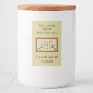 Fathers Day Wooden Sign Custom Message Food Label