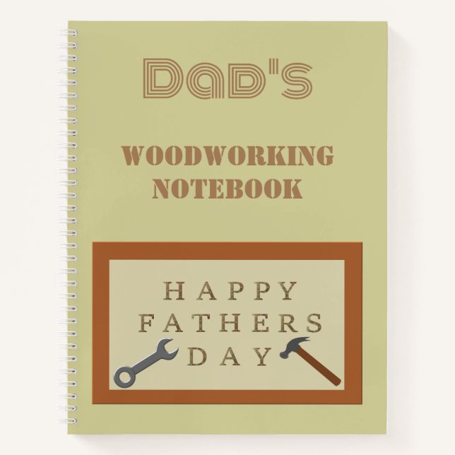 Fathers Day Wooden Sign Custom Notebook (Front)
