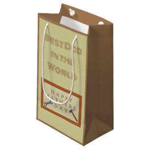 Fathers Day Wooden Sign Custom Small Gift Bag