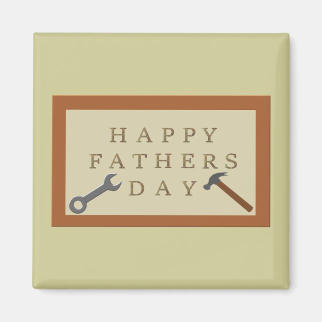 Fathers Day Wooden Sign Magnet (Front)